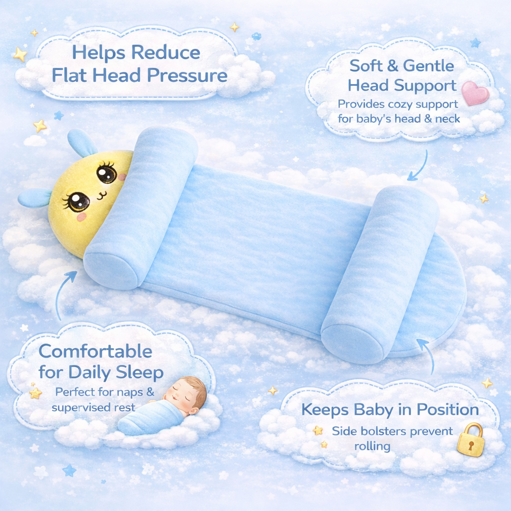 Newborn Head Shaping Support Pillow blue