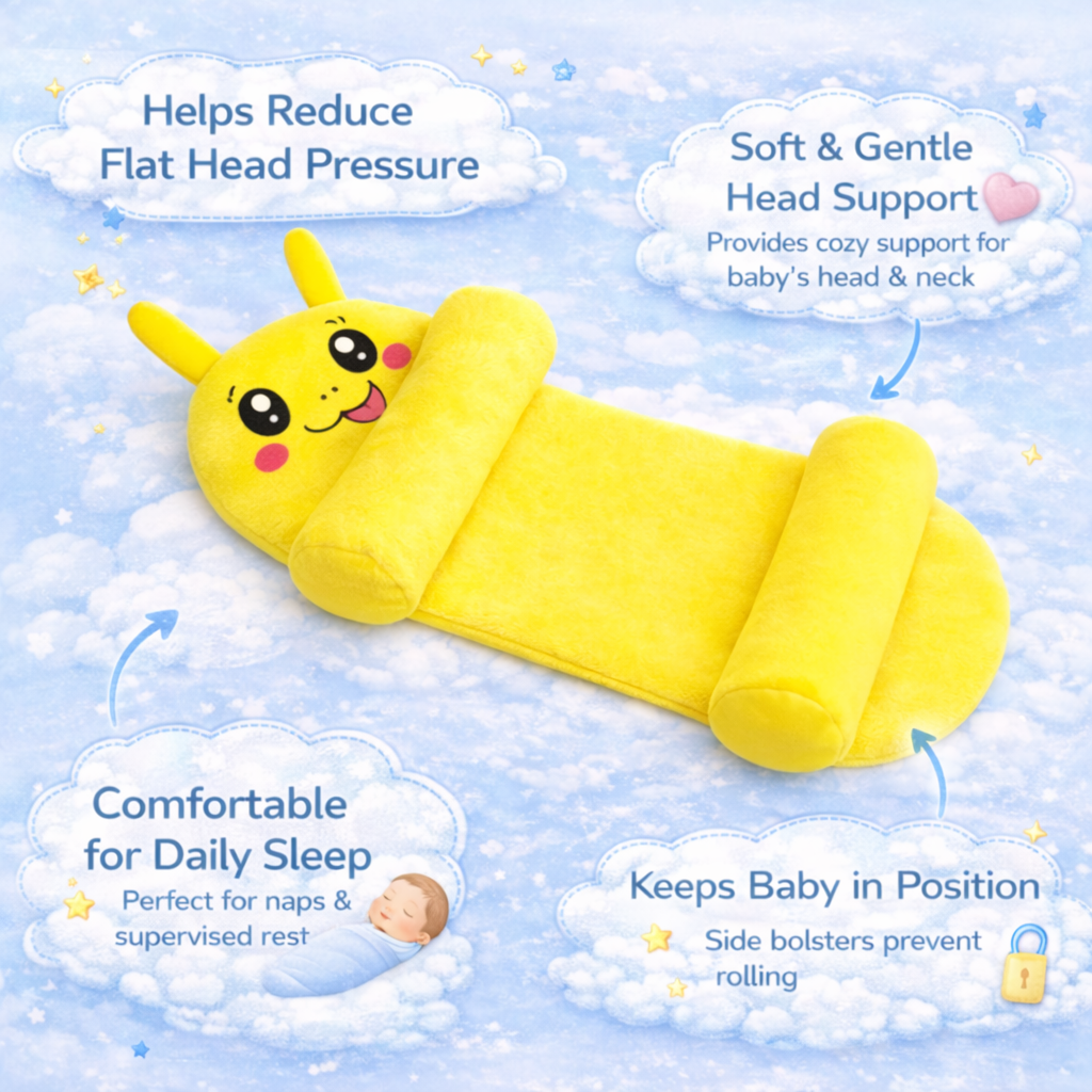 Newborn Head Shaping Support Pillow yellow