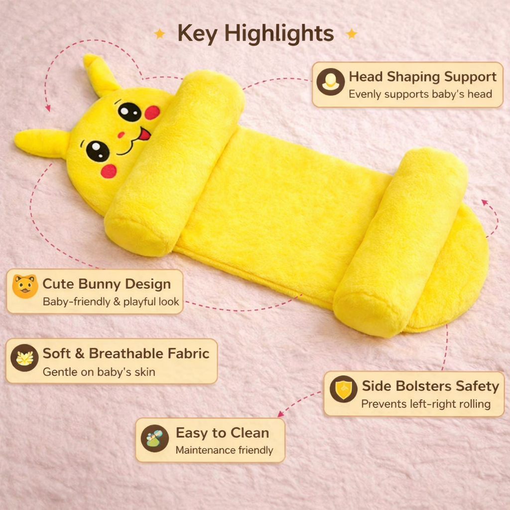 Newborn Head Shaping Support Pillow yellow