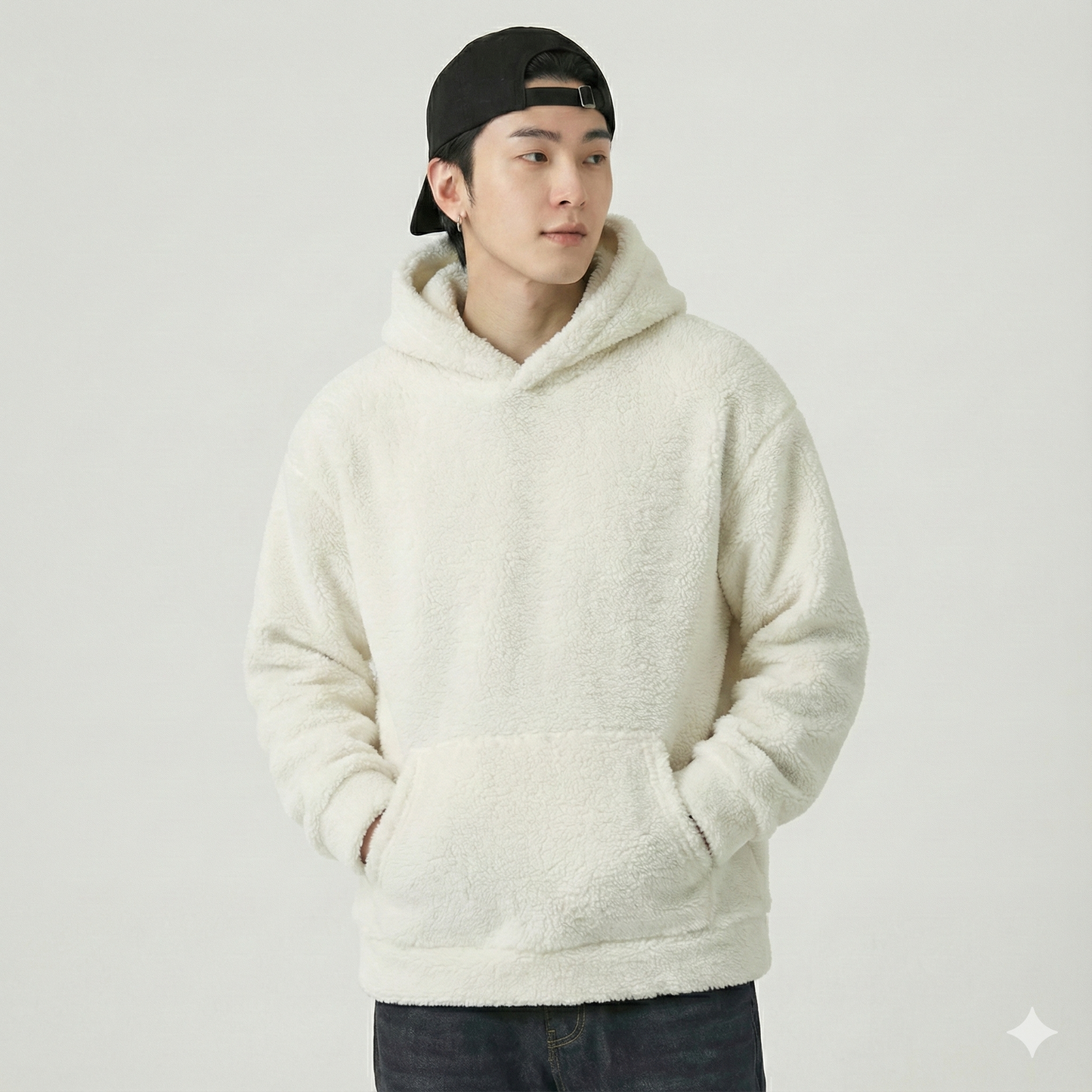 Trendy Winter Fur Hoodie for Men – Ultra Soft Cozy Hoodie